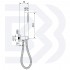Kit with round and fixed water intake in brass, Style ABS shower and flexible hose 150 cm